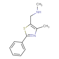 Chemical structure of methyl[(4-methyl-2-phenyl-1,3-thiazol-5-yl)methyl]amine - CSSB00011671212
