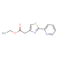 Chemical structure of ethyl 2-[2-(pyridin-2-yl)-1,3-thiazol-4-yl]acetate - CSSB00000256596