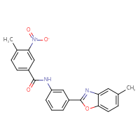 Chemical structure of 4-methyl-N-[3-(5-methyl-1,3-benzoxazol-2-yl)phenyl]-3-nitrobenzamide - CSSB00121713279