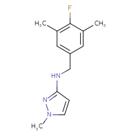 Chemical structure of N-[(4-fluoro-3,5-dimethylphenyl)methyl]-1-methyl-1H-pyrazol-3-amine - CSSB06273855501