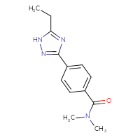 Chemical structure of 4-(5-ethyl-1H-1,2,4-triazol-3-yl)-N,N-dimethylbenzamide - CSSB02000226873