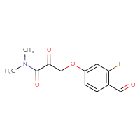 Chemical structure of 3-(3-fluoro-4-formylphenoxy)-N,N-dimethyl-2-oxopropanamide - CSSB21332853960