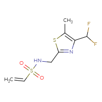 Chemical structure of N-{[4-(difluoromethyl)-5-methyl-1,3-thiazol-2-yl]methyl}ethene-1-sulfonamide - CSSB21332166248