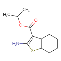 Chemical structure of propan-2-yl 2-amino-4,5,6,7-tetrahydro-1-benzothiophene-3-carboxylate - CSSB00000261128