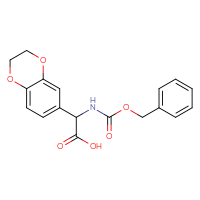 Chemical structure of 2-{[(benzyloxy)carbonyl]amino}-2-(2,3-dihydro-1,4-benzodioxin-6-yl)acetic acid - CSSB00012005692