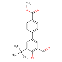 Chemical structure of methyl 3'-tert-butyl-5'-formyl-4'-hydroxy-[1,1'-biphenyl]-4-carboxylate - CSSB00025702672