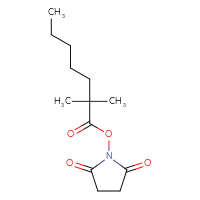 Chemical structure of 2,5-dioxopyrrolidin-1-yl 2,2-dimethylheptanoate - CSSB20269569345