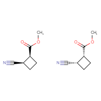 Chemical structure of methyl (1R,2S)-2-cyanocyclobutane-1-carboxylate; methyl (1S,2R)-2-cyanocyclobutane-1-carboxylate - CSSB21239103197