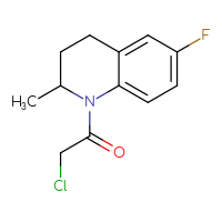 Chemical structure of 2-chloro-1-(6-fluoro-2-methyl-1,2,3,4-tetrahydroquinolin-1-yl)ethan-1-one - CSSB00000014172