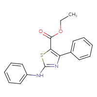 Chemical structure of ethyl 4-phenyl-2-(phenylamino)-1,3-thiazole-5-carboxylate - CSSB01387436900
