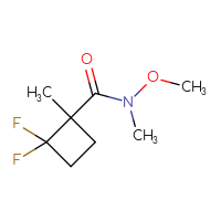 Chemical structure of 2,2-difluoro-N-methoxy-N,1-dimethylcyclobutane-1-carboxamide - CSSB20590117991