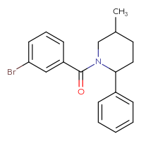 Chemical structure of 1-(3-bromobenzoyl)-5-methyl-2-phenylpiperidine - CSSB21432543839