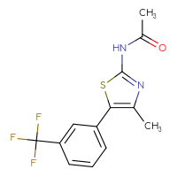 Chemical structure of N-{4-methyl-5-[3-(trifluoromethyl)phenyl]-1,3-thiazol-2-yl}acetamide - CSSB00133256698