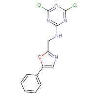 Chemical structure of 4,6-dichloro-N-[(5-phenyl-1,3-oxazol-2-yl)methyl]-1,3,5-triazin-2-amine - CSSB21332153811