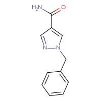 Chemical structure of 1-benzyl-1H-pyrazole-4-carboxamide - CSSB00032628692