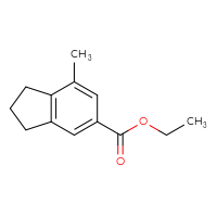 Chemical structure of ethyl 7-methyl-2,3-dihydro-1H-indene-5-carboxylate - CSSB03552999918