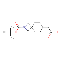Chemical structure of 2-{2-[(tert-butoxy)carbonyl]-2-azaspiro[3.5]nonan-7-yl}acetic acid - CSSB00119598913