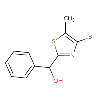 Chemical structure of (4-bromo-5-methyl-1,3-thiazol-2-yl)(phenyl)methanol - CSSB20835141881