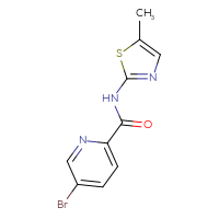 Chemical structure of 5-bromo-N-(5-methyl-1,3-thiazol-2-yl)pyridine-2-carboxamide - CSSB00011781291
