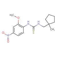 Chemical structure of 1-(2-methoxy-4-nitrophenyl)-3-[(1-methylcyclopentyl)methyl]thiourea - CSSB21432495385
