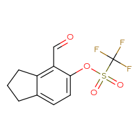 Chemical structure of 4-formyl-2,3-dihydro-1H-inden-5-yl trifluoromethanesulfonate - CSSB20977129452