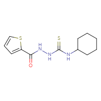 Chemical structure of N-[(cyclohexylcarbamothioyl)amino]thiophene-2-carboxamide - CSSB00025736618