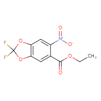Chemical structure of ethyl 2,2-difluoro-6-nitro-2H-1,3-benzodioxole-5-carboxylate - CSSB15115670078