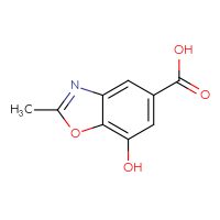 Chemical structure of 7-hydroxy-2-methyl-1,3-benzoxazole-5-carboxylic acid - CSSB00010936108