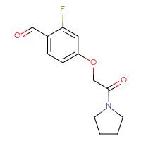 Chemical structure of 2-fluoro-4-[2-oxo-2-(pyrrolidin-1-yl)ethoxy]benzaldehyde - CSSB00035915268