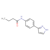 Chemical structure of N-[4-(1H-pyrazol-3-yl)phenyl]butanamide - CSSB00000524897