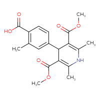 Chemical structure of 4-[3,5-bis(methoxycarbonyl)-2,6-dimethyl-1,4-dihydropyridin-4-yl]-2-methylbenzoic acid - CSSB20539821615