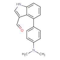 Chemical structure of 4-[4-(dimethylamino)phenyl]-1H-indole-3-carbaldehyde - CSSB06592354944