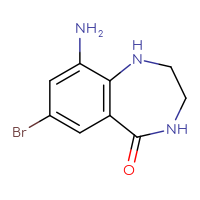 Chemical structure of 9-amino-7-bromo-2,3,4,5-tetrahydro-1H-1,4-benzodiazepin-5-one - CSSB20621662945