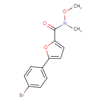 Chemical structure of 5-(4-bromophenyl)-N-methoxy-N-methylfuran-2-carboxamide - CSSB04505410004
