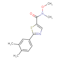 Chemical structure of 2-(3,4-dimethylphenyl)-N-methoxy-N-methyl-1,3-thiazole-5-carboxamide - CSSB00990269769