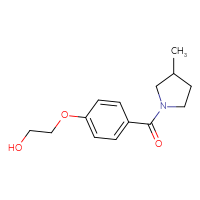Chemical structure of 2-[4-(3-methylpyrrolidine-1-carbonyl)phenoxy]ethan-1-ol - CSSB01583751947