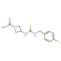 Chemical structure of 3-(1-acetylazetidin-3-yl)-1-[(4-fluorophenyl)methyl]thiourea - CSSB21432526335