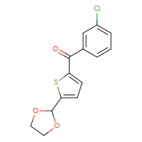 Chemical structure of 2-[5-(3-chlorobenzoyl)thiophen-2-yl]-1,3-dioxolane - CSSB00020568976