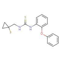 Chemical structure of 3-[(1-fluorocyclopropyl)methyl]-1-(2-phenoxyphenyl)thiourea - CSSB15518243579