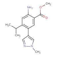 Chemical structure of methyl 2-amino-5-(1-methyl-1H-pyrazol-4-yl)-4-(propan-2-yl)benzoate - CSSB06591884621