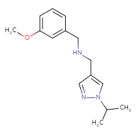 Chemical structure of [(3-methoxyphenyl)methyl]({[1-(propan-2-yl)-1H-pyrazol-4-yl]methyl})amine - CSSB00050726762