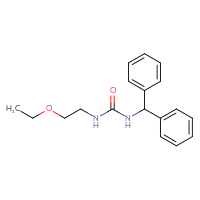 Chemical structure of 1-(diphenylmethyl)-3-(2-ethoxyethyl)urea - CSSB00104386614