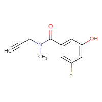 Chemical structure of 3-fluoro-5-hydroxy-N-methyl-N-(prop-2-yn-1-yl)benzamide - CSSB03554413261