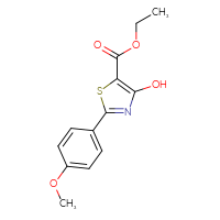 Chemical structure of ethyl 4-hydroxy-2-(4-methoxyphenyl)-1,3-thiazole-5-carboxylate - CSSB00020605192
