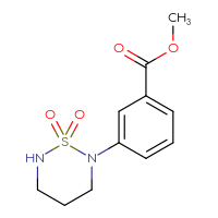 Chemical structure of methyl 3-(1,1-dioxo-1λ⁶,2,6-thiadiazinan-2-yl)benzoate - CSSB01128109911