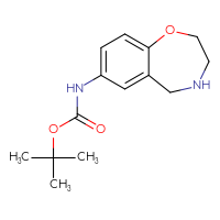 Chemical structure of tert-butyl N-(2,3,4,5-tetrahydro-1,4-benzoxazepin-7-yl)carbamate - CSSB00022744630