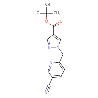 Chemical structure of tert-butyl 1-[(5-cyanopyridin-2-yl)methyl]-1H-pyrazole-4-carboxylate - CSSB01066424505