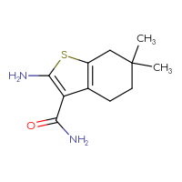 Chemical structure of 2-amino-6,6-dimethyl-4,5,6,7-tetrahydro-1-benzothiophene-3-carboxamide - CSSB00000686771