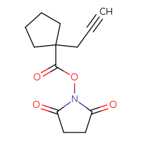 Chemical structure of 2,5-dioxopyrrolidin-1-yl 1-(prop-2-yn-1-yl)cyclopentane-1-carboxylate - CSSB20271085709