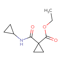 Chemical structure of ethyl 1-(cyclopropylcarbamoyl)cyclopropane-1-carboxylate - CSSB01991186589